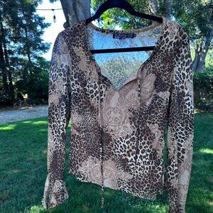 Rampage Y2K long Sleeve Semi Sheer whimsygoth Fairy Top Size S